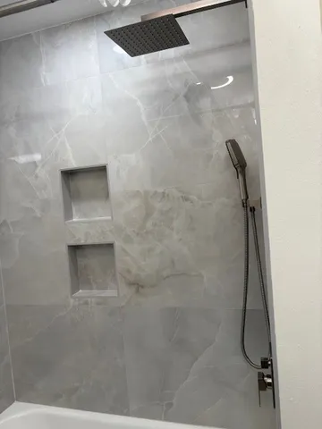 a bathroom with a shower