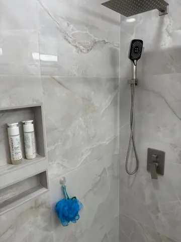 a bathroom with a shower