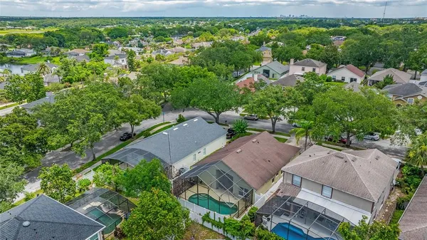 an aerial view of multiple house
