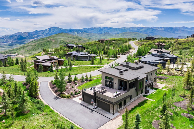 140 West Vista Road Kamas, UT 84036 - Photo 96 of 101 Contemporary architecture featuring a multi-level design, multiple outdoor terraces, and an integrated garage