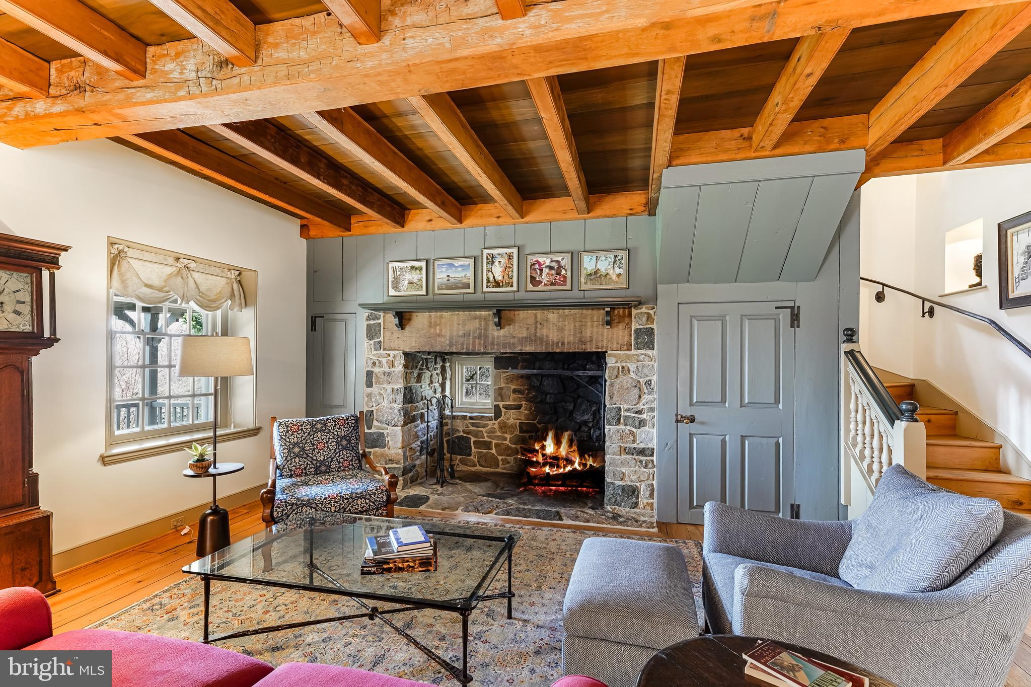 250 Fairview Road Coatesville, PA 19320 - Photo 7 of 50 Walk in Fireplace with hand hewn beam