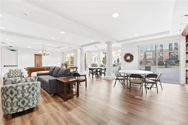 an empty room with a bathroom