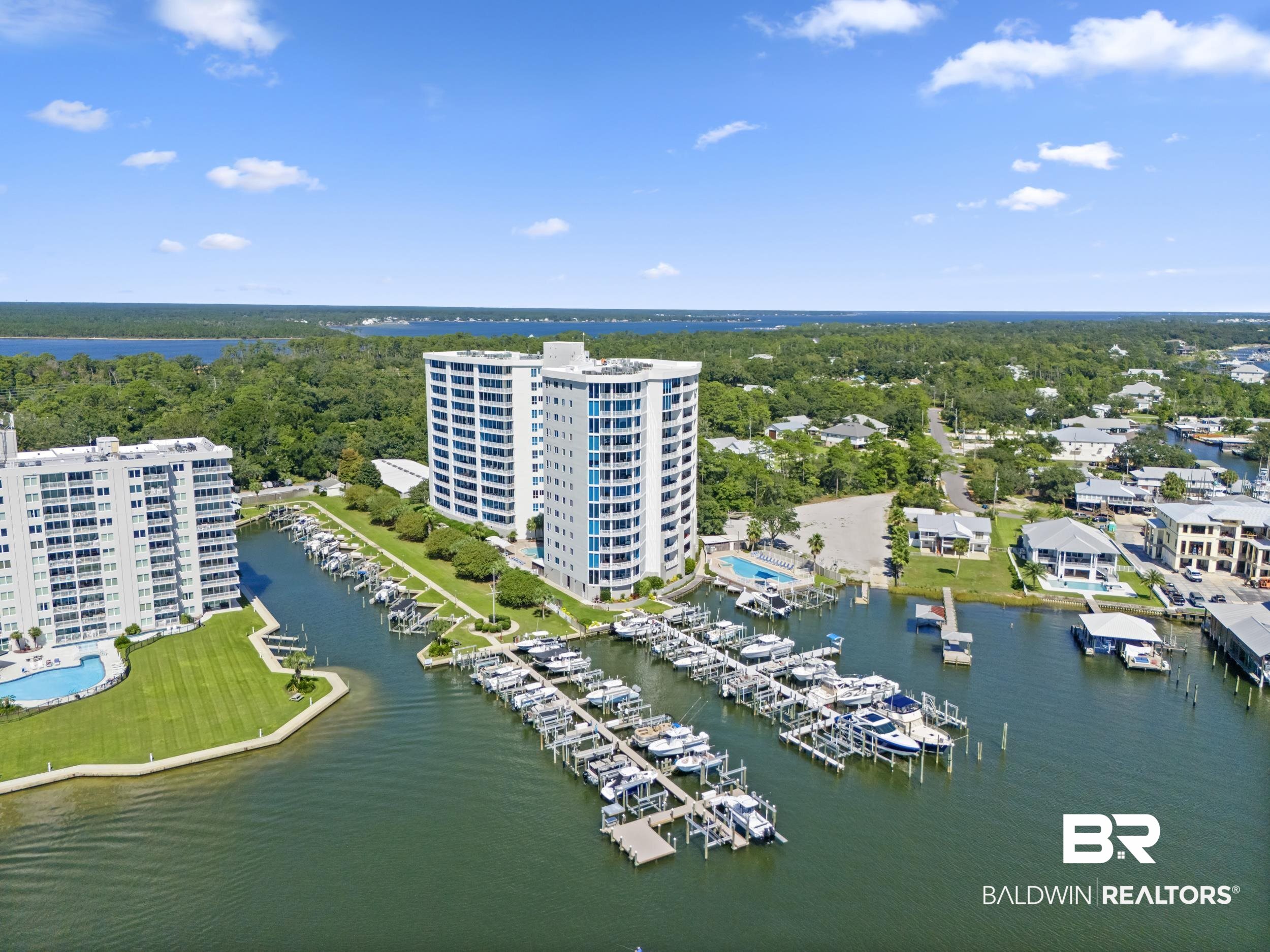 28250 Canal Road, Unit 307 Orange Beach, AL 36561 - Photo 5 of 56 Aerial view of a large body of water
