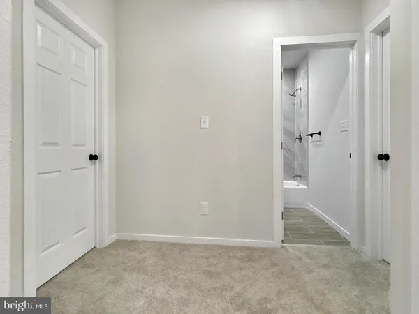 an empty room with closet