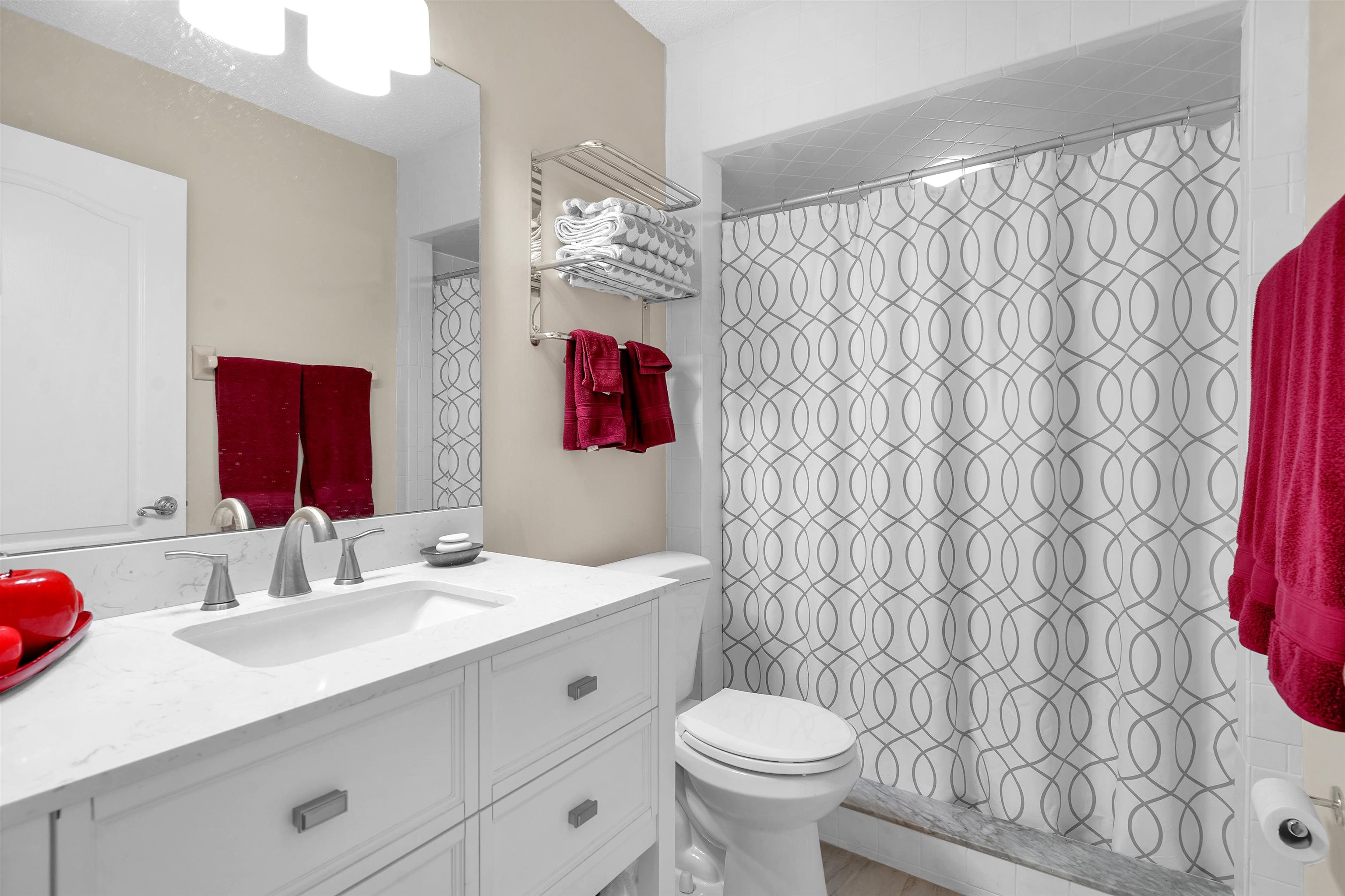 321 Mystical Way St. Augustine, FL 32080 - Photo 11 of 46 Bathroom featuring vanity and a shower with shower curtain