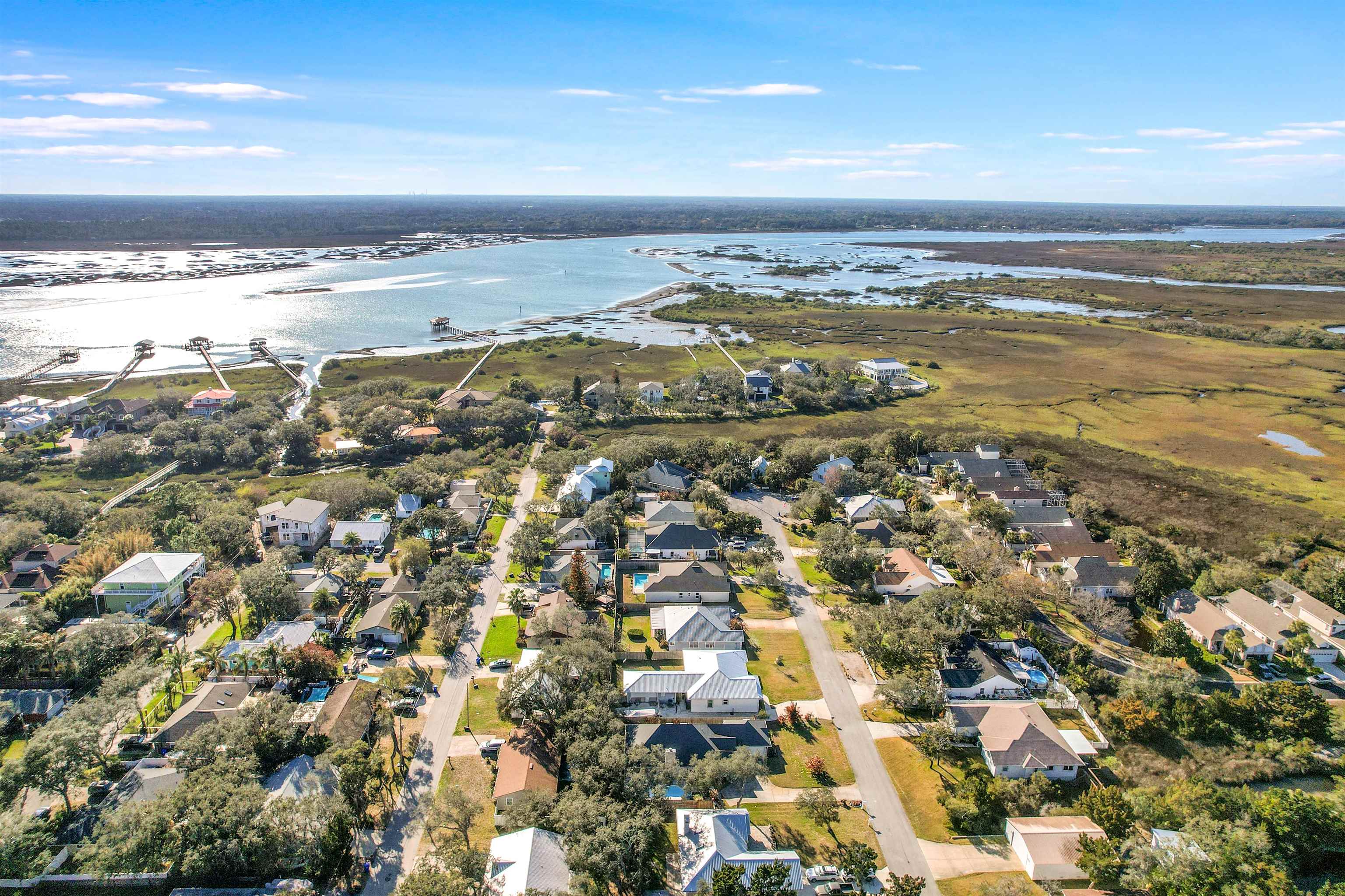 321 Mystical Way St. Augustine, FL 32080 - Photo 40 of 46 Aerial view of residential area with a nearby body of water