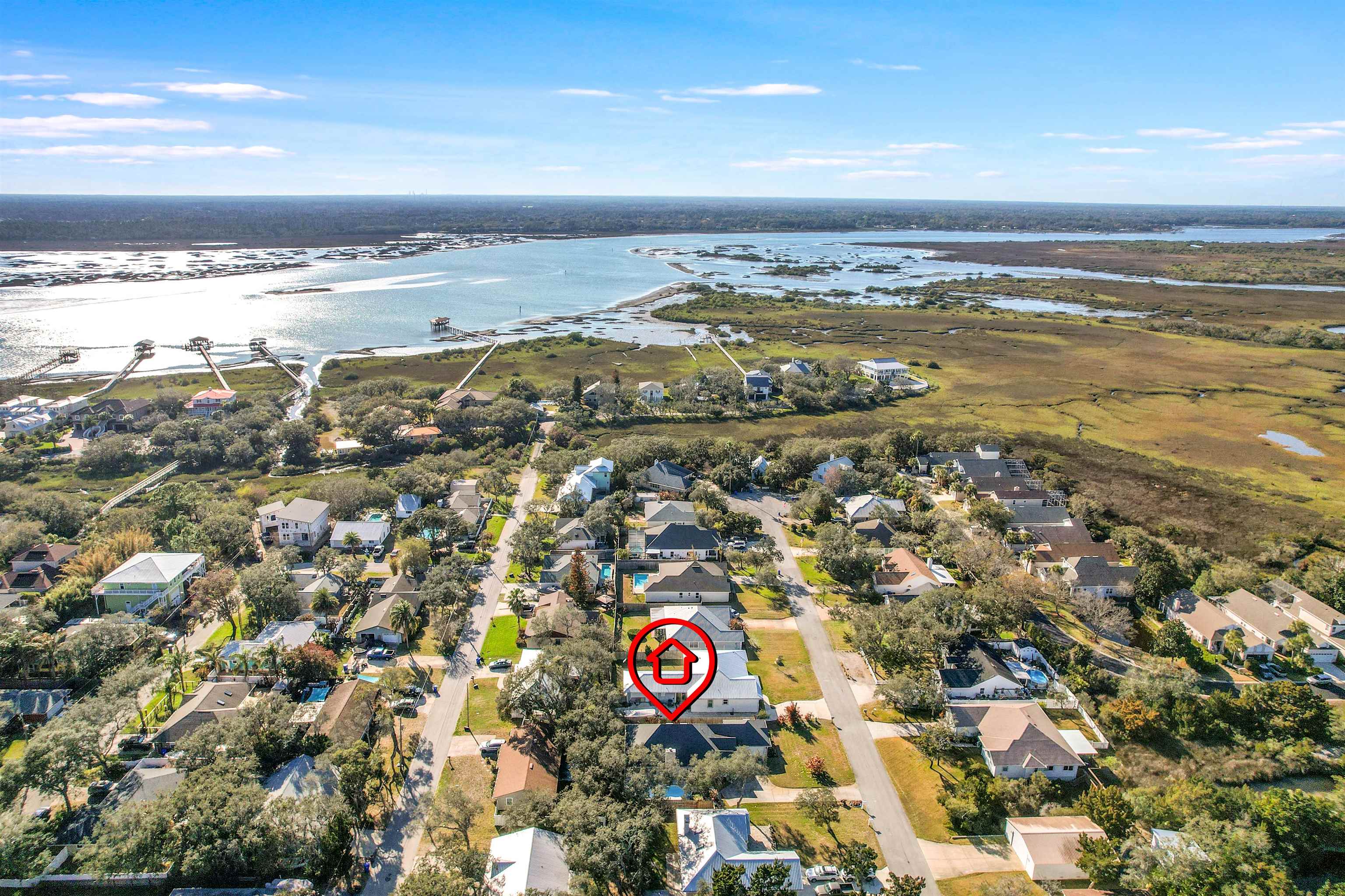 321 Mystical Way St. Augustine, FL 32080 - Photo 46 of 46 Aerial perspective of suburban area featuring a nearby body of water