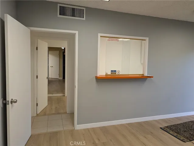 an empty room with closet
