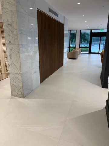 a view of a black and white wall