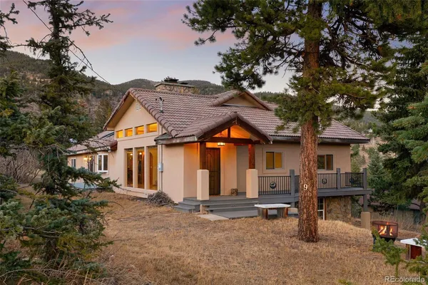 front view of a house with a street