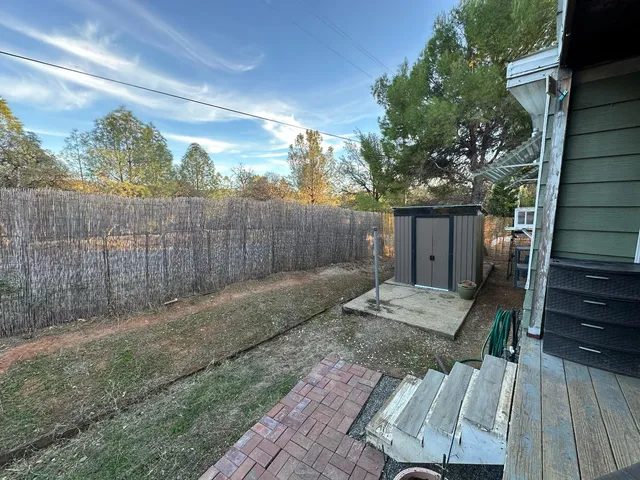 a view of outdoor space with seating space