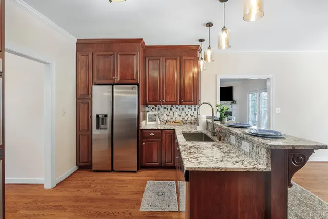 a street view with a house