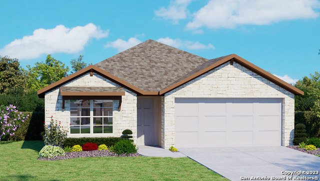 632 Fluted Shoals Cibolo, TX 78108 - Photo 1 of 24 a front view of a house with garden
