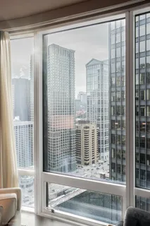 a view of a glass door with a glass door
