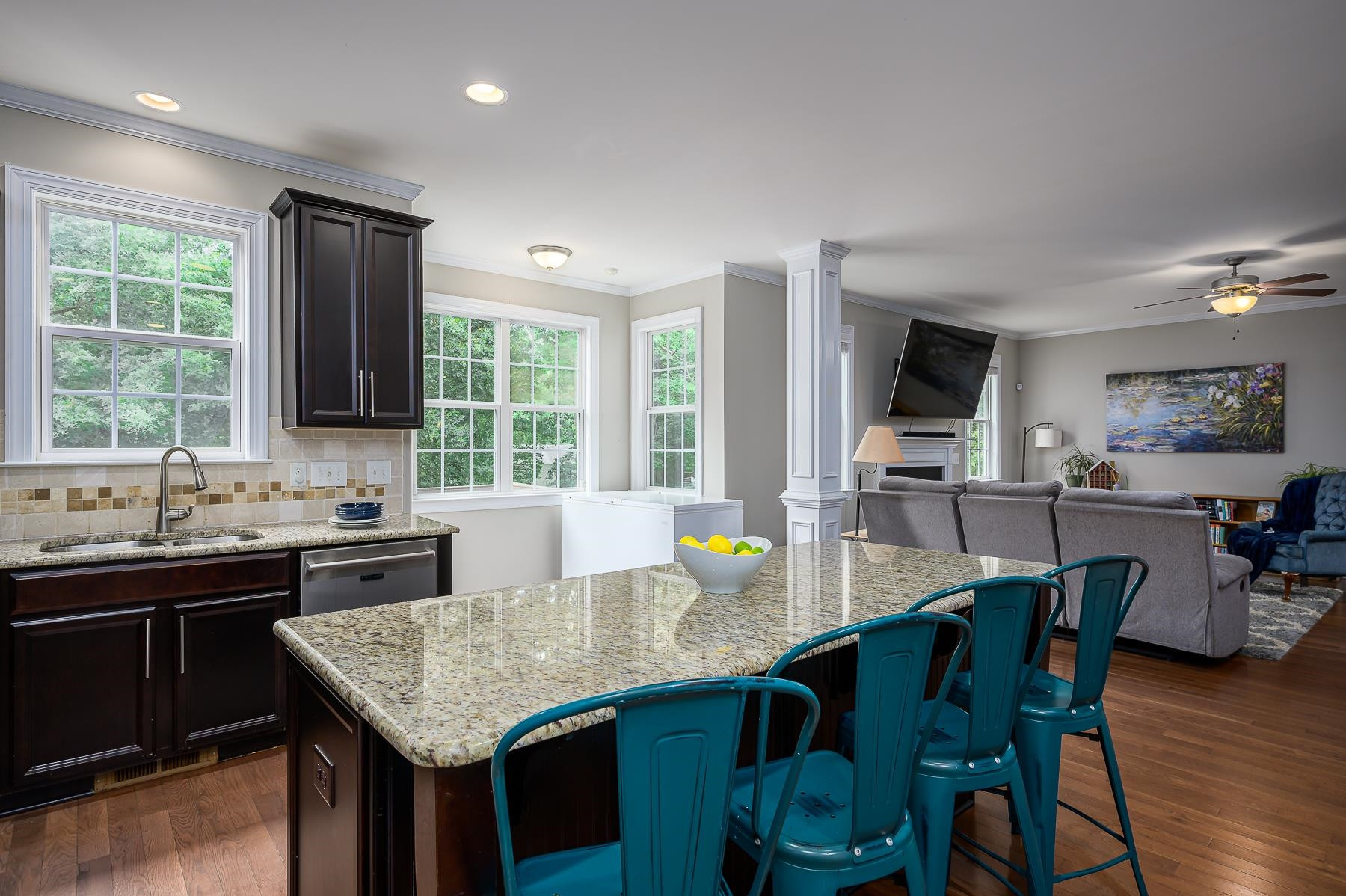 413 Mickey Lane Cary, NC 27513 - Photo 15 of 35 a kitchen with granite countertop lots of counter top space and dining table