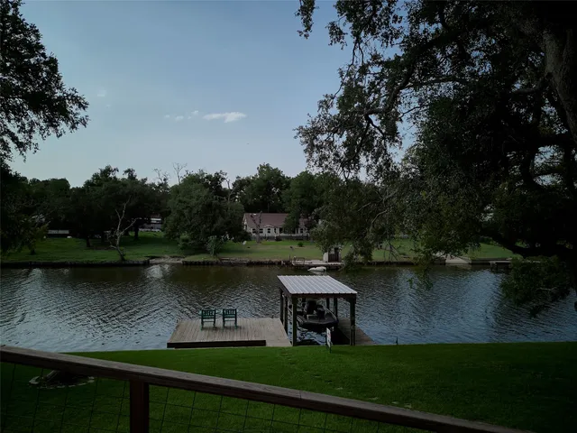 a view of a lake with outdoor space
