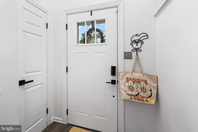 a view of a hallway with elevator