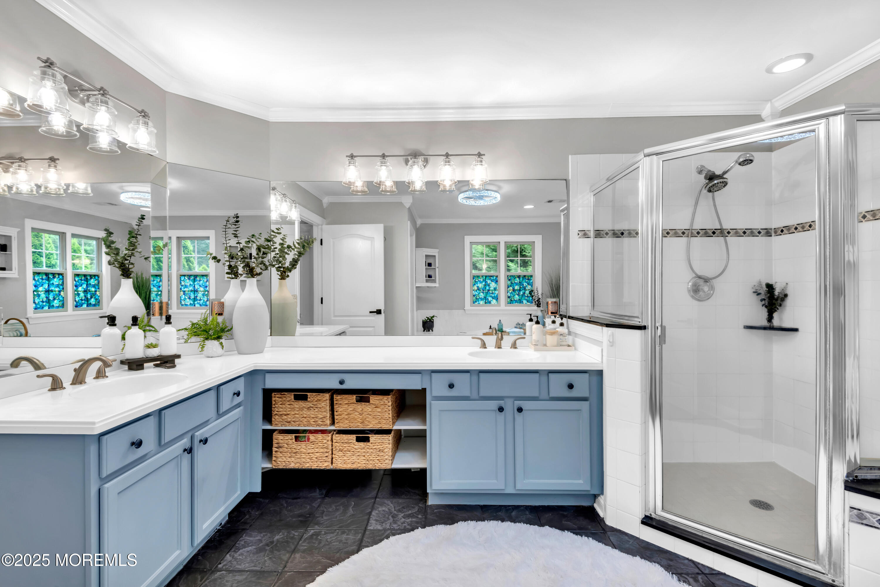 15 Conor Road Jackson, NJ 08527 - Photo 61 of 77 a spacious bathroom with a double vanity sink mirror and shower