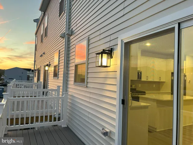 a view of a balcony from door