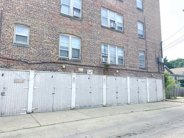 a view of a brick building