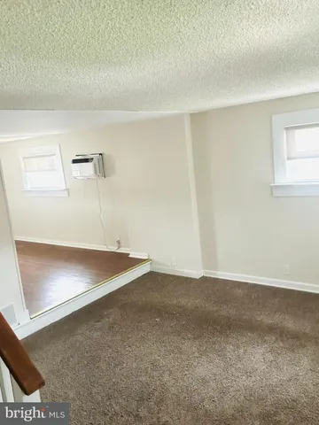 an empty room with a workbench