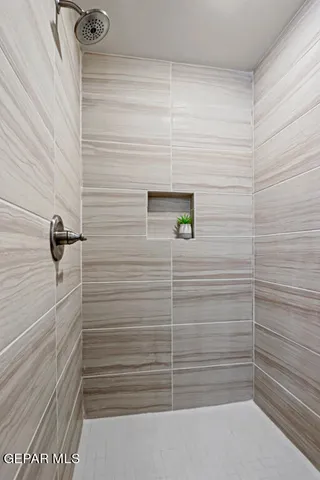 a bathroom with a shower