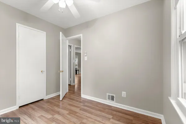 an empty room with a natural light