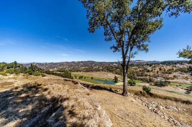 a view of an outdoor space with mountain view