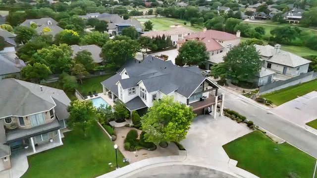 an aerial view of multiple house