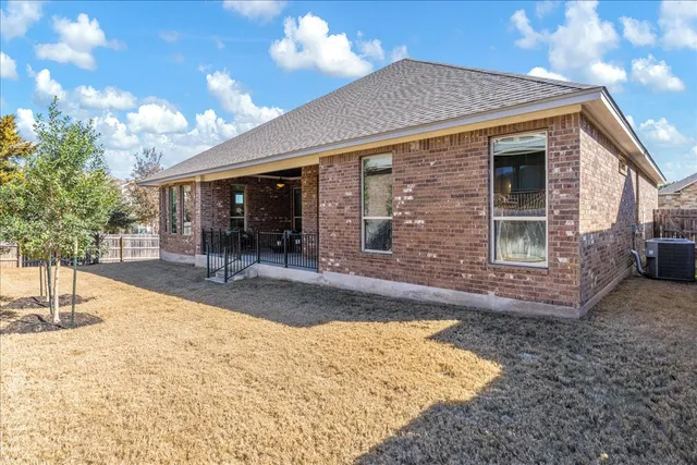 a building outdoor space with patio furniture