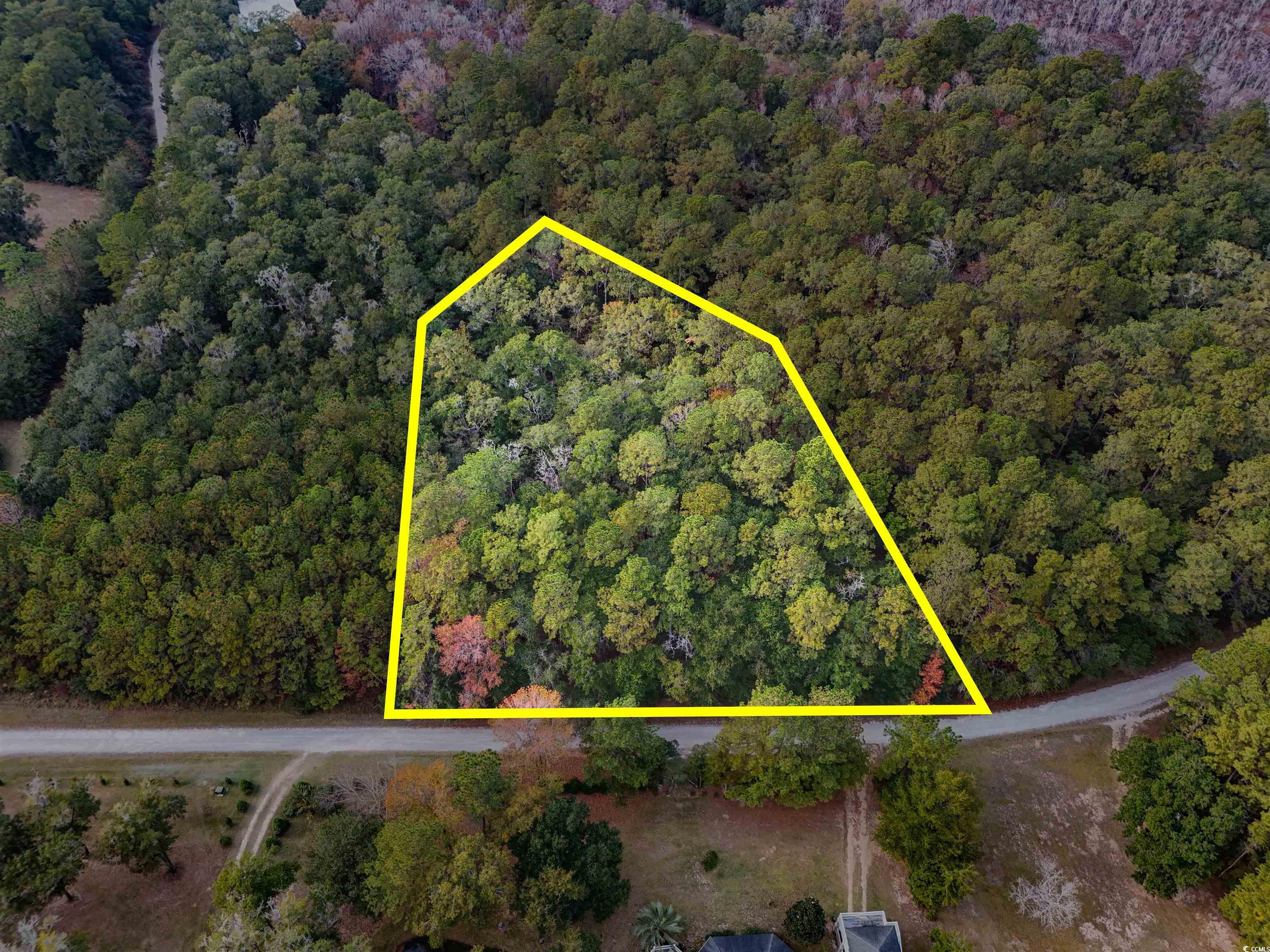 7 Santee Landing Road Georgetown, SC 29440 - Photo 2 of 11 Aerial overview of property's location with property boundaries highlighted