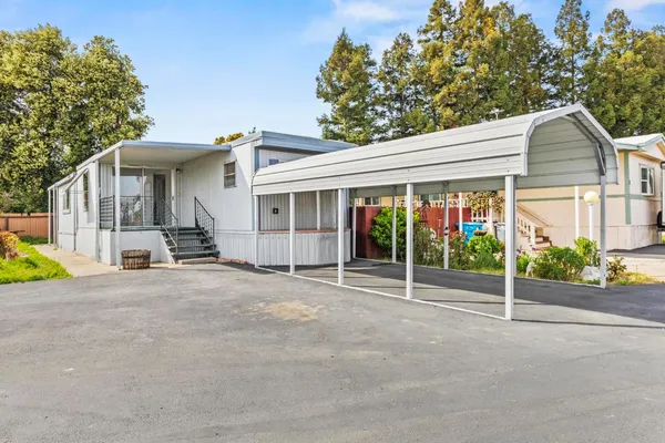 a view of a house with a garage