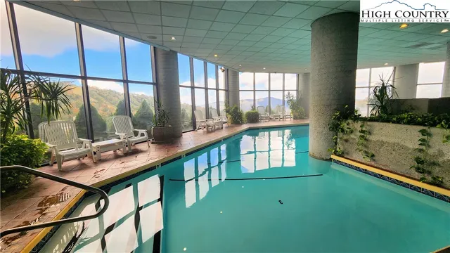 a living room with large window