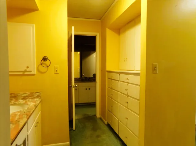 a bathroom with a door