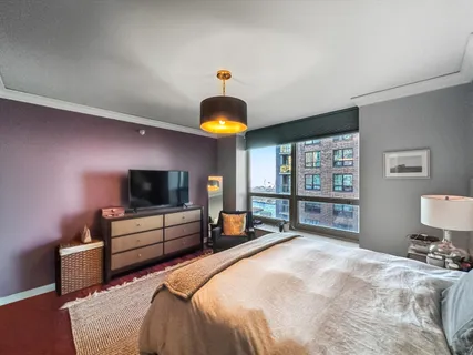 a view of a lake with a big yard