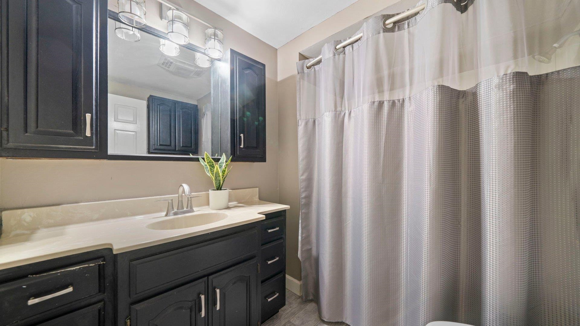 401 West 3rd Street Byron, IL 61010 - Photo 14 of 43 a bathroom with a sink and a mirror