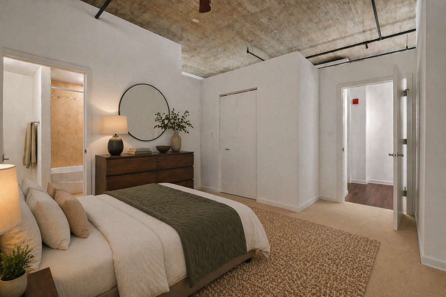 520 South State Street, Unit 705 Chicago, IL 60605 - Photo 20 of 33 a bedroom with a bed and chandelier