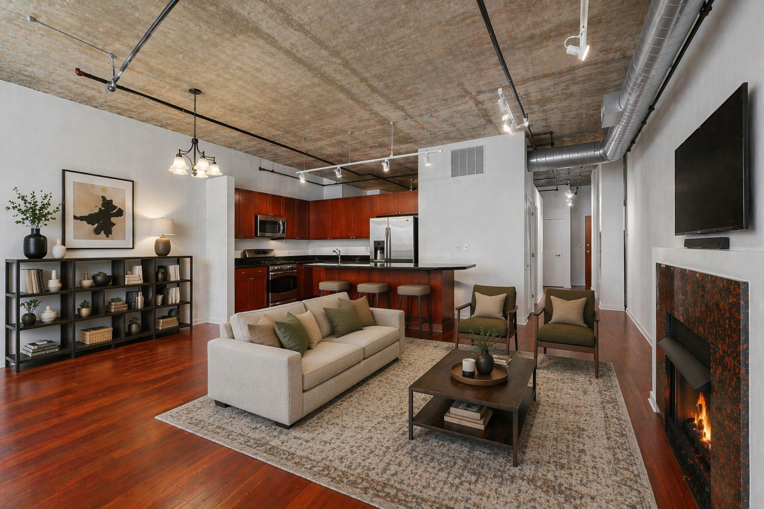 520 South State Street, Unit 705 Chicago, IL 60605 - Photo 10 of 33 a living room with furniture and a flat screen tv
