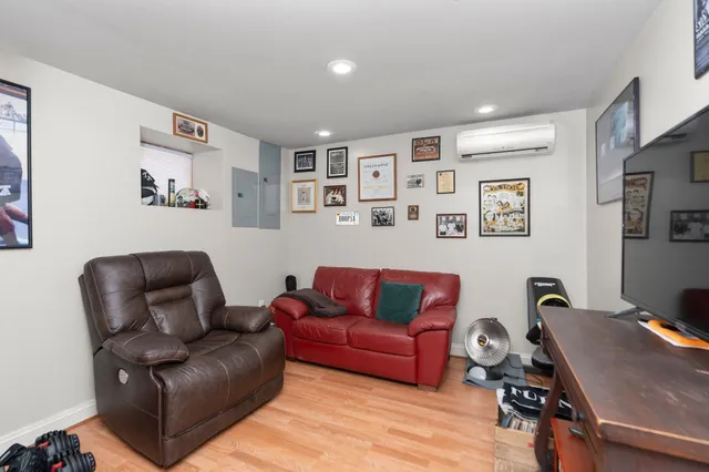 a living room with furniture