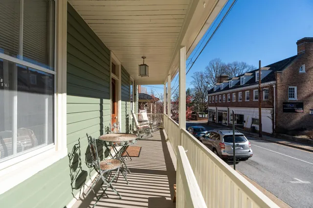 a view of a patio on the deck