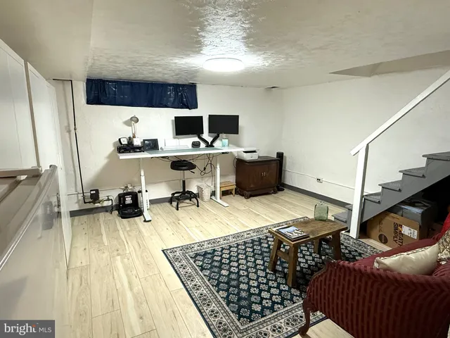 a workspace with furniture