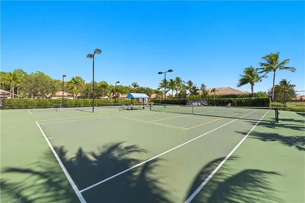 a view of street with sitting area