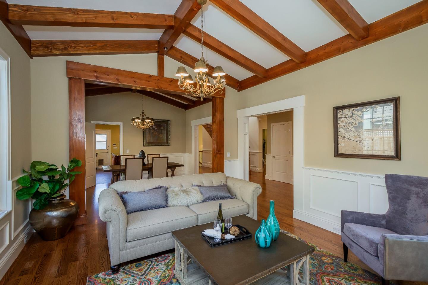 836 Newhall Road Burlingame, CA 94010 - Photo 6 of 38 a living room with furniture and a potted plant