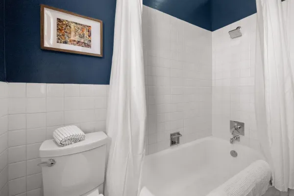 a view of a lake with a building in the background