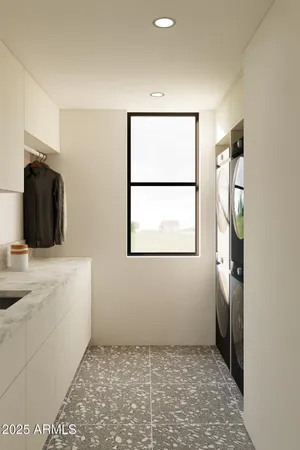 a bathroom with a bathtub and a sink