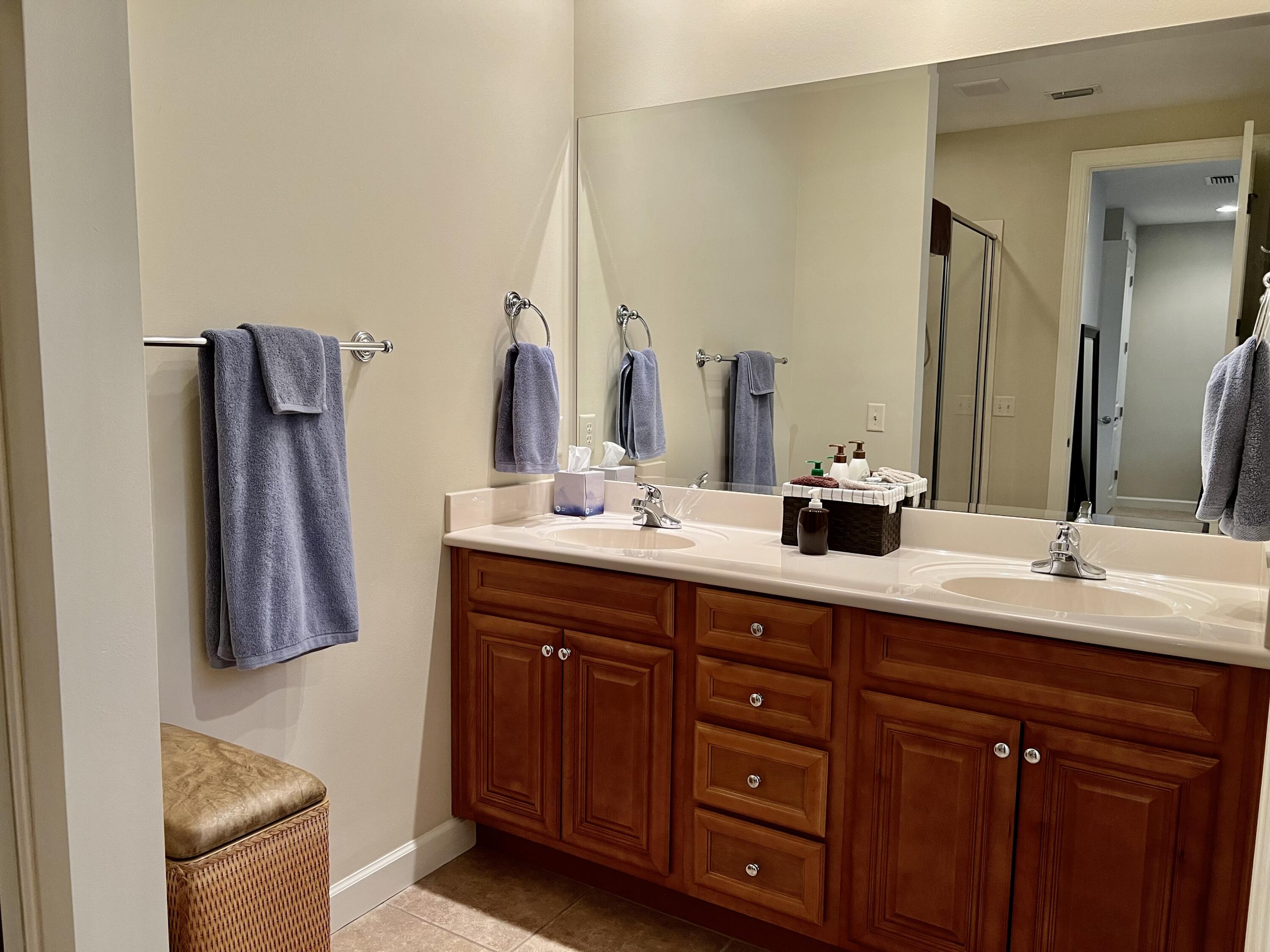 4248 Skipjack Cove Niceville, FL 32578 - Photo 47 of 64 a bathroom with a double vanity sink and a mirror