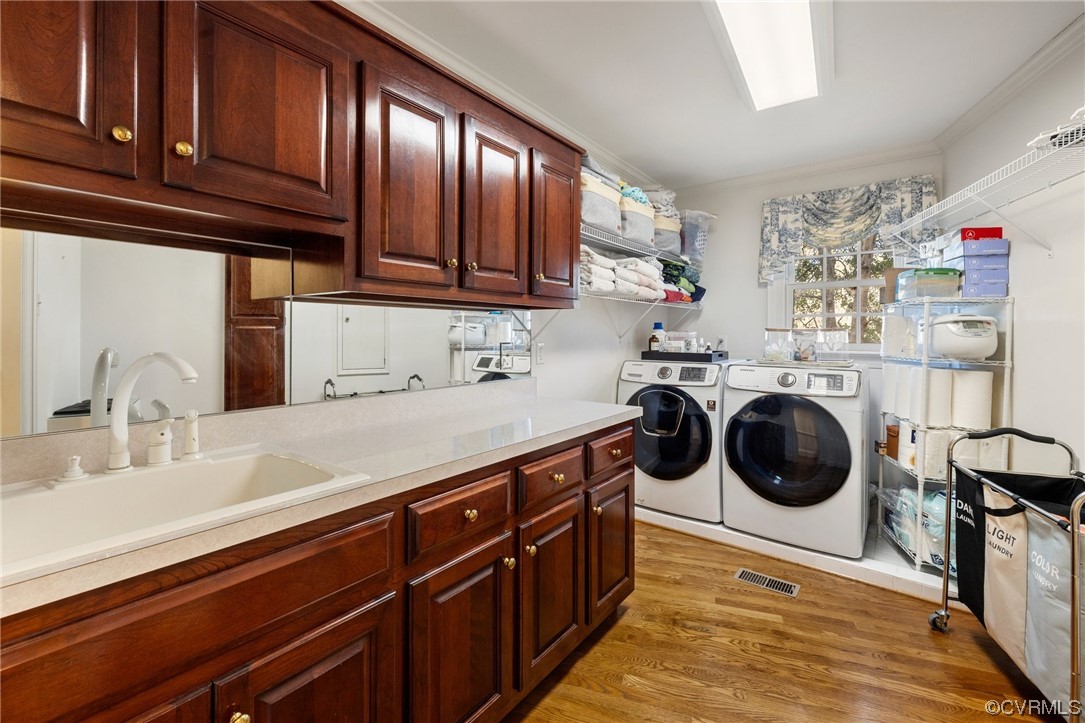 2201 Mt Blanco Road Chester, VA 23836 - Photo 37 of 49 a utility room with sink dryer and washer