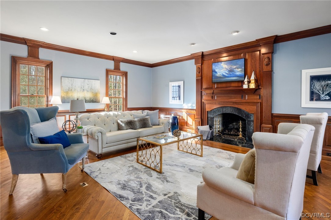 2201 Mt Blanco Road Chester, VA 23836 - Photo 4 of 49 a living room with furniture a large window and a fireplace