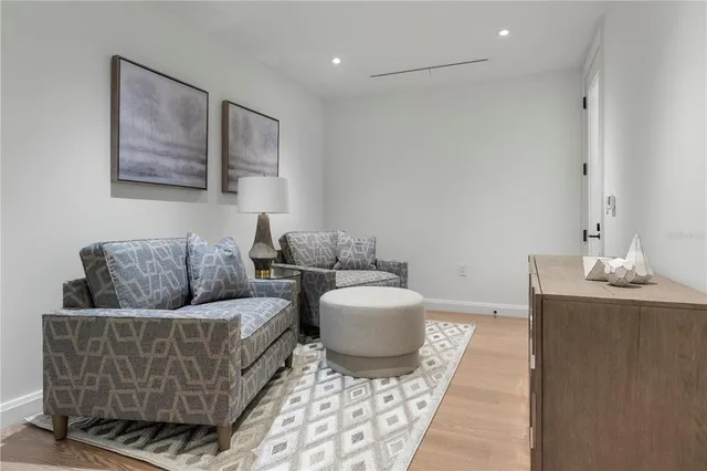 a living room with furniture and a couch