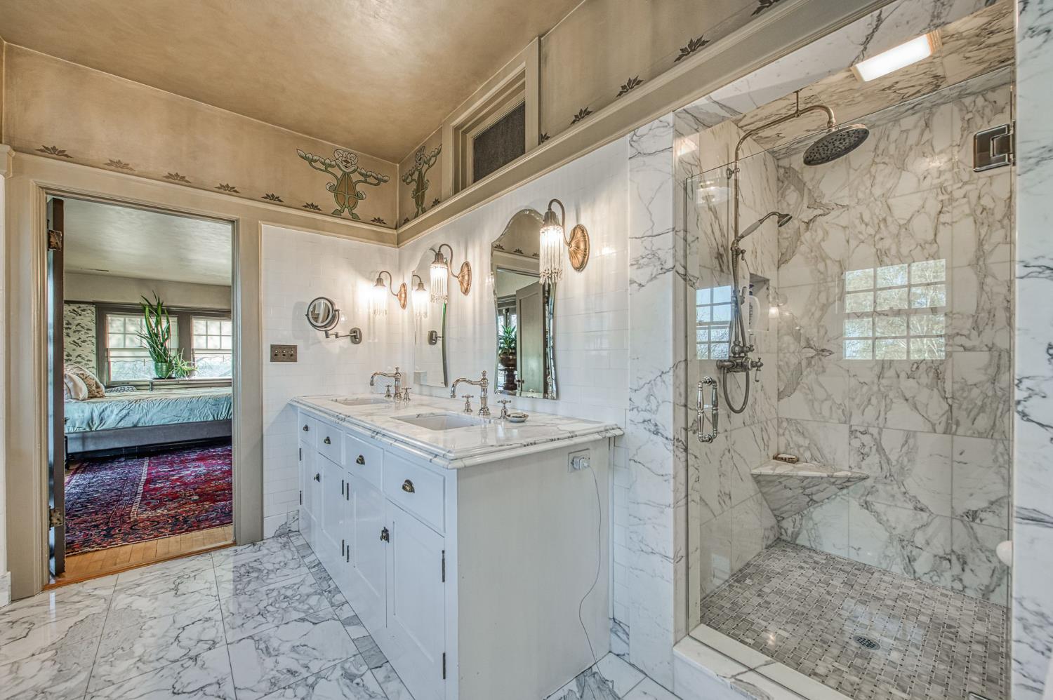 9486 East Lincoln Avenue Del Rey, CA 93616 - Photo 47 of 77 a bathroom with a granite countertop sink a toilet and shower